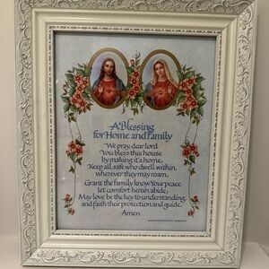 Decorative 11x14 White Framed Religious Home Blessing